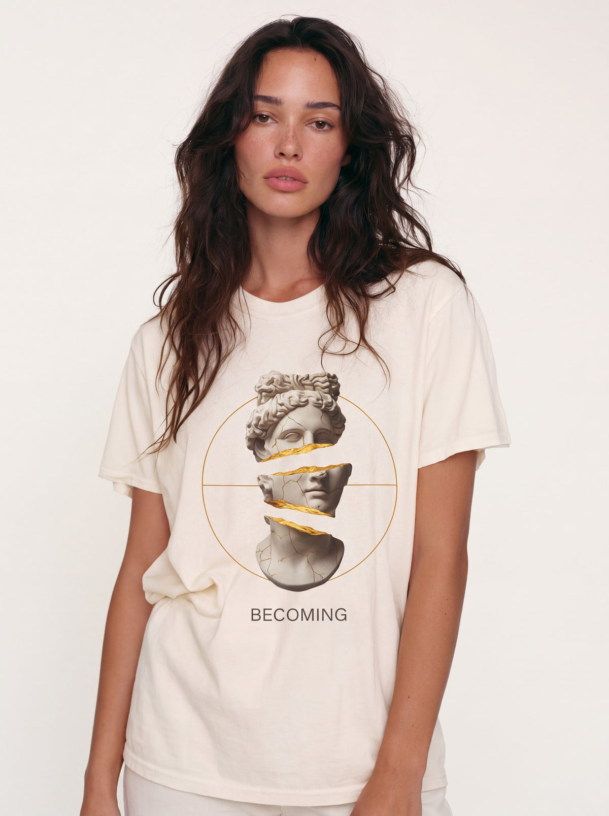 Marble Statue Tee — Unfinished Sculpture Art Graphic Shirt