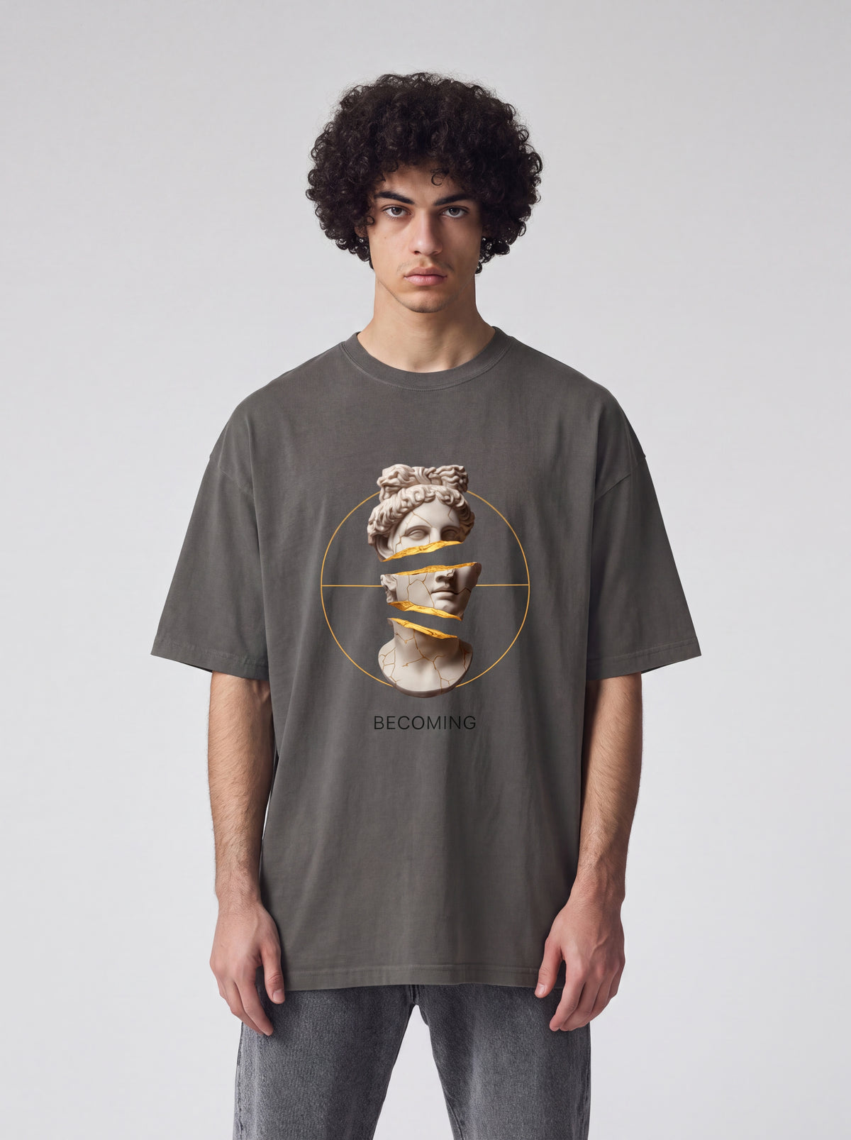 Marble Statue Tee — Unfinished Sculpture Art Graphic Shirt