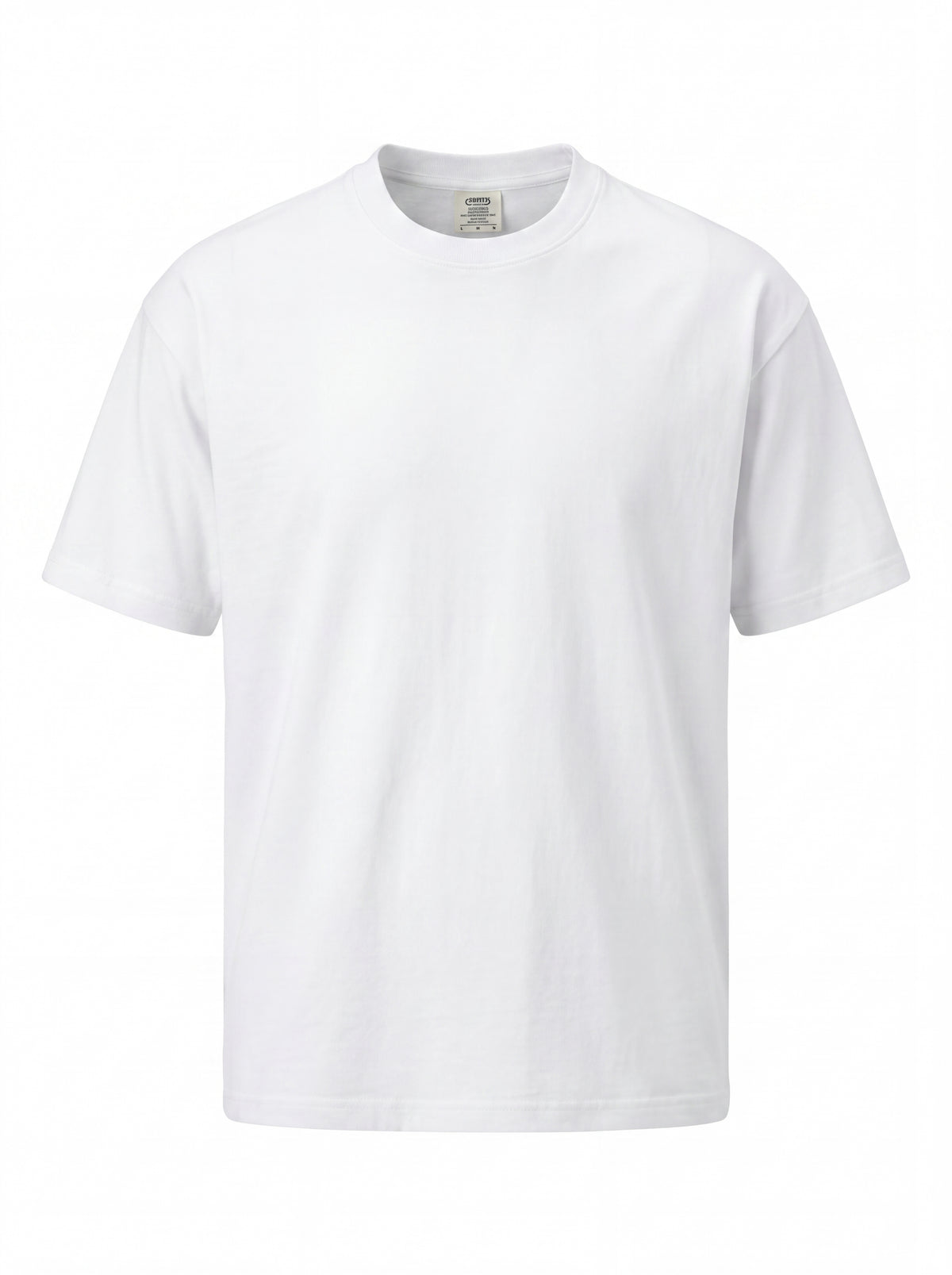 Unisex Heavyweight 6.1 oz Cotton Boxy Fit T-Shirt featuring classical statue with headphones Graphic - 3D Ghost Mannequin Front View