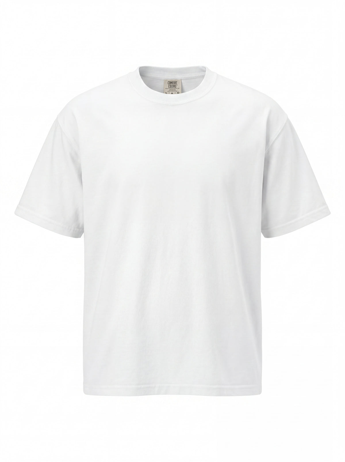 Unisex Heavyweight 6.1 oz Cotton Boxy Fit T-Shirt featuring classical statue with headphones Graphic - 3D Ghost Mannequin Front View
