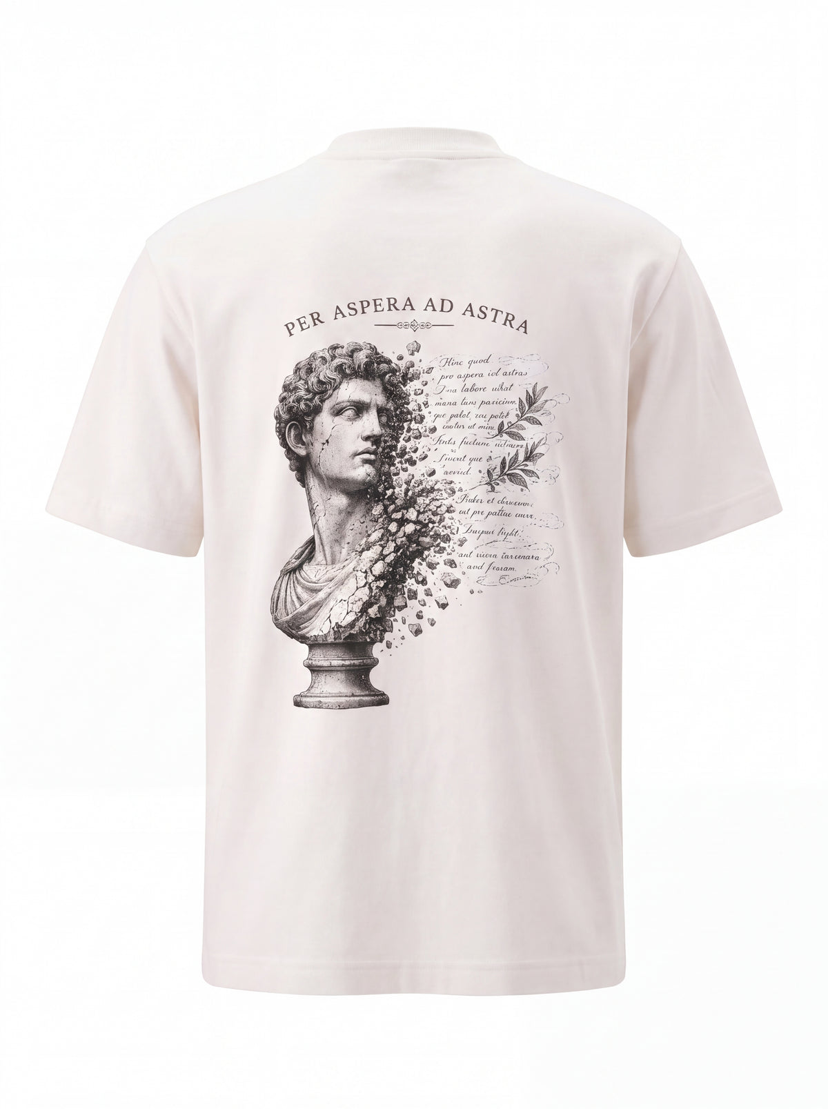 Unisex Heavyweight 6.1 oz Cotton Boxy Fit T-Shirt featuring classical sculpture Graphic - 3D Ghost Mannequin Back Print View