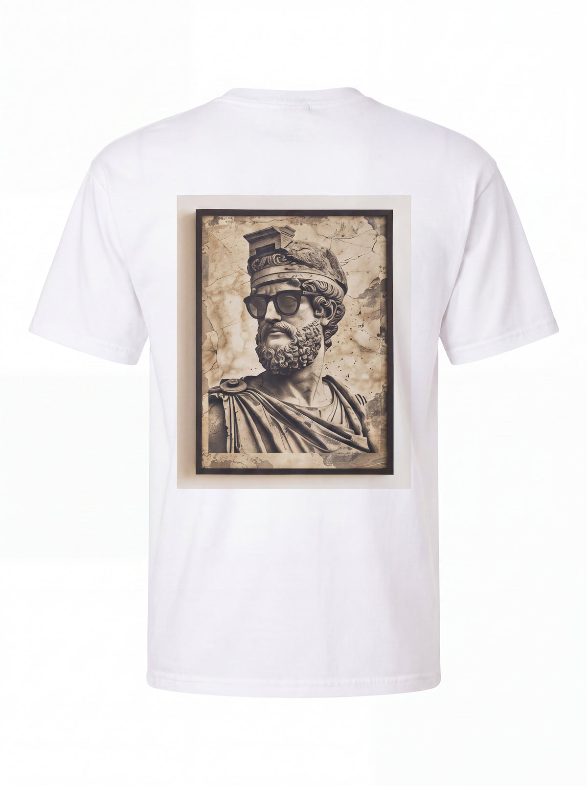 Unisex Heavyweight 6.1 oz Cotton Boxy Fit T-Shirt featuring classical sculpture Graphic - 3D Ghost Mannequin Back Print View