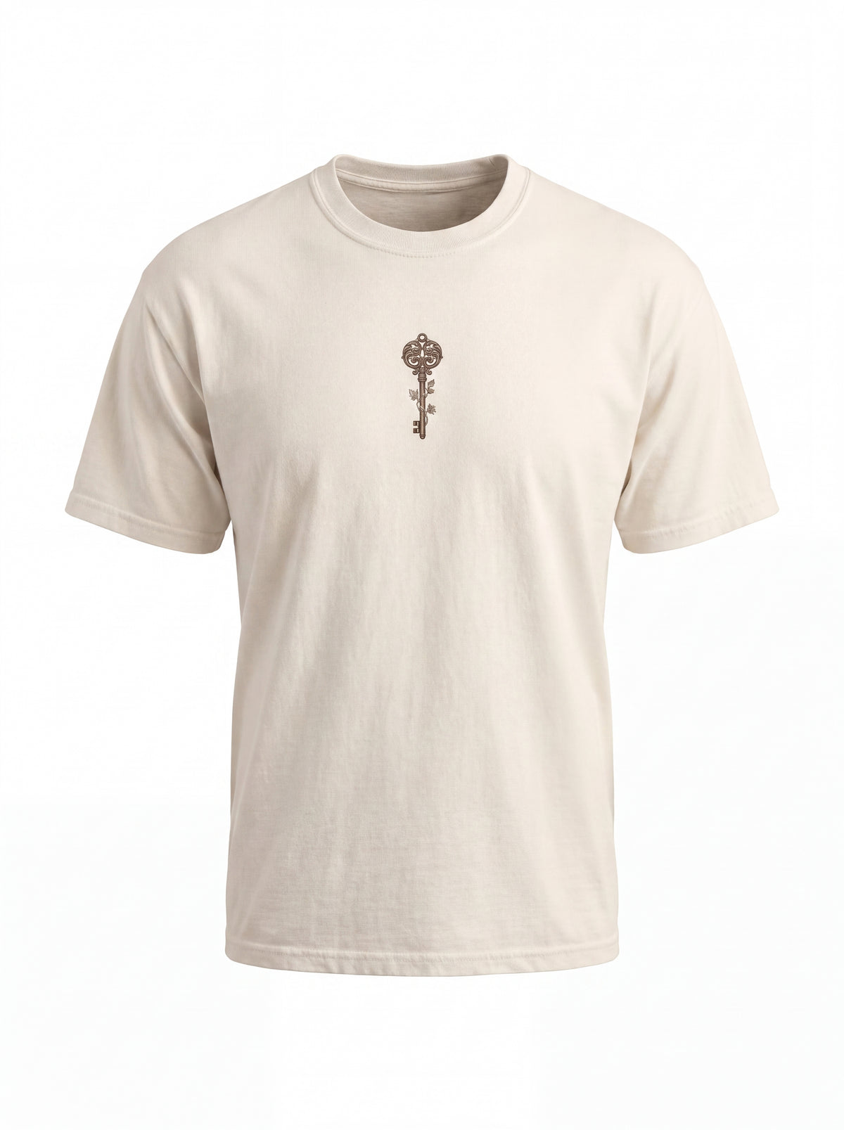 Unisex Heavyweight 6.1 oz Cotton Boxy Fit T-Shirt featuring celestial compass astrolabe Graphic - 3D Ghost Mannequin Front View