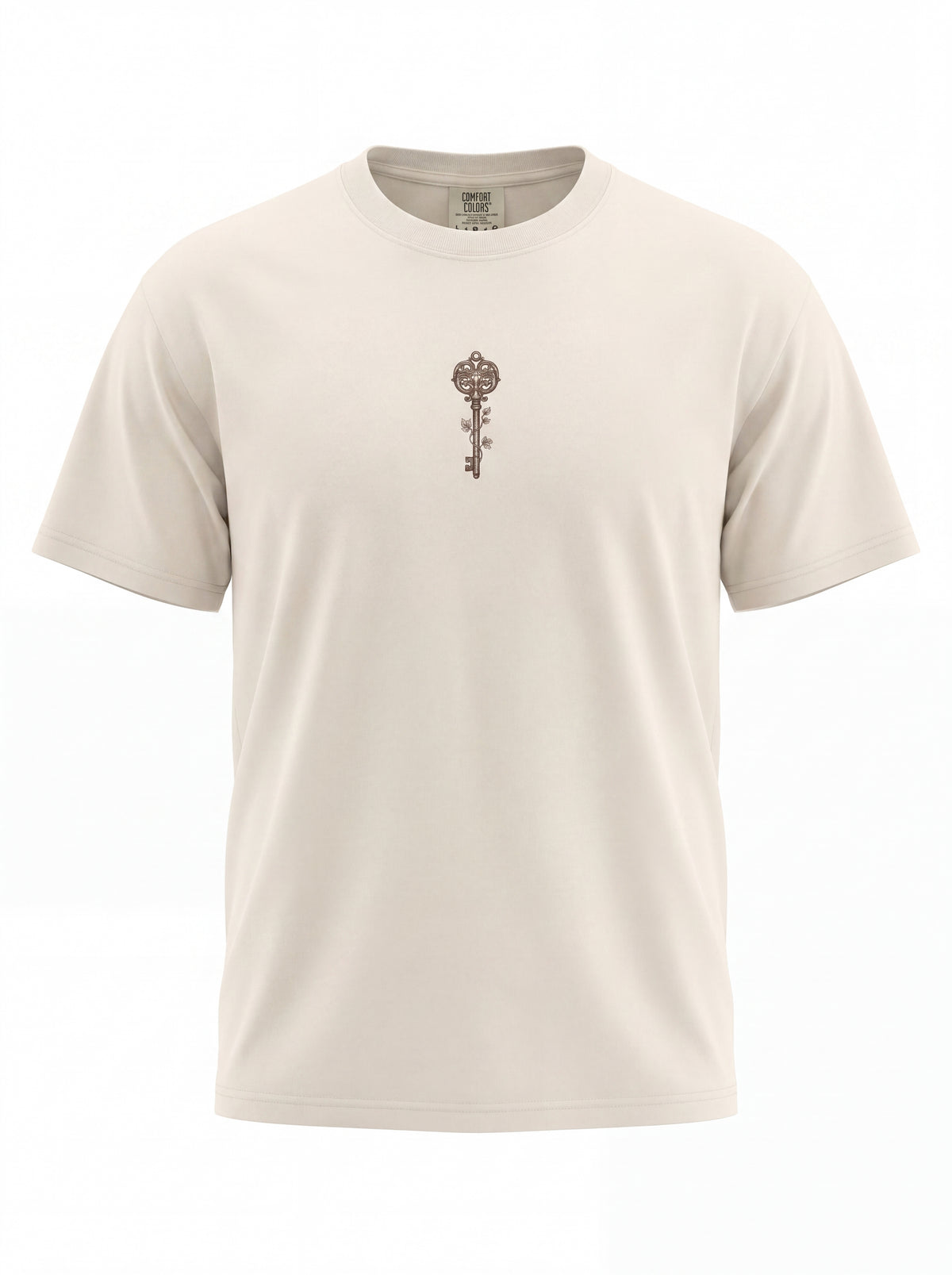Unisex Heavyweight 6.1 oz Cotton Boxy Fit T-Shirt featuring celestial compass astrolabe Graphic - 3D Ghost Mannequin Front View